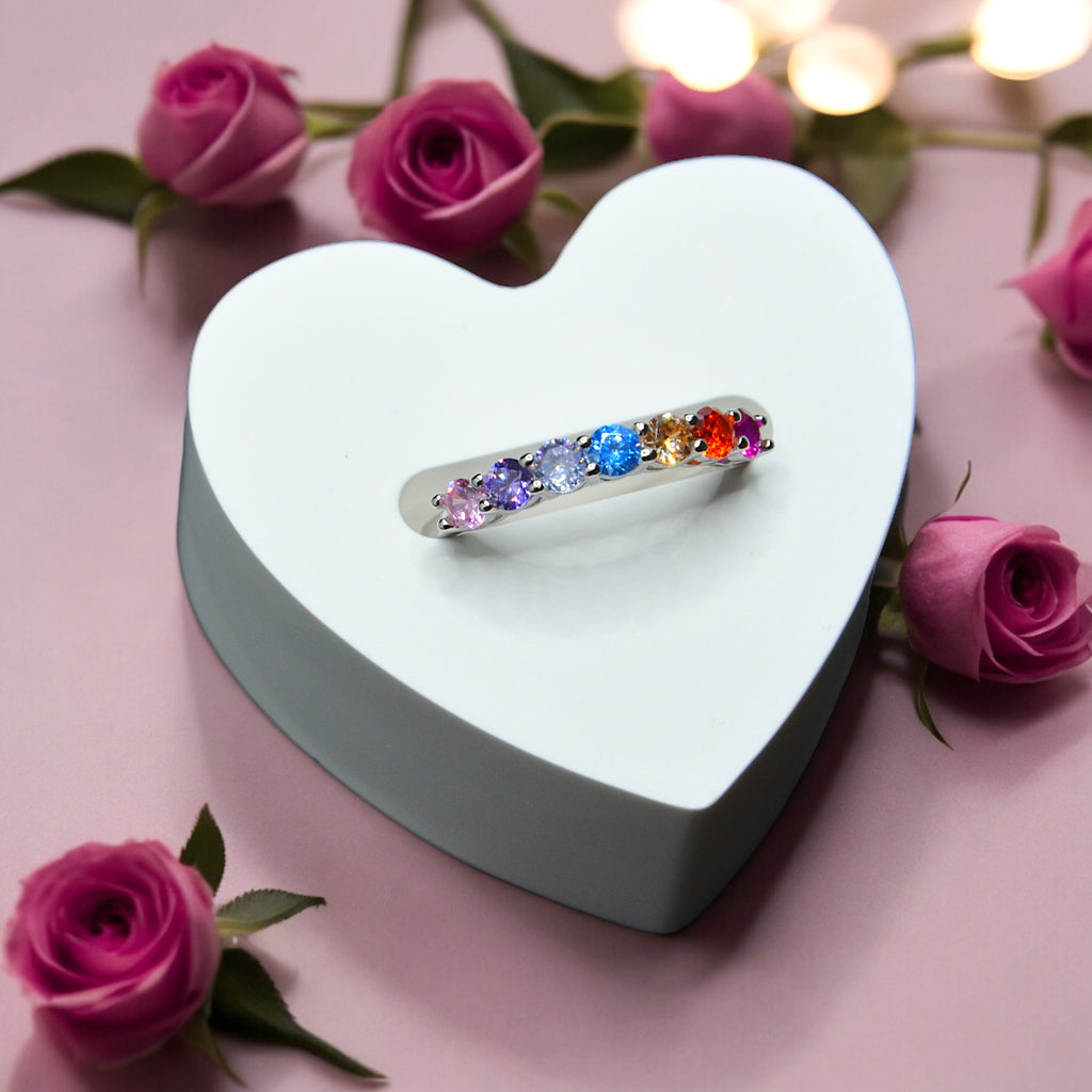 ANELLO SEMIVERETTA RAINBOW