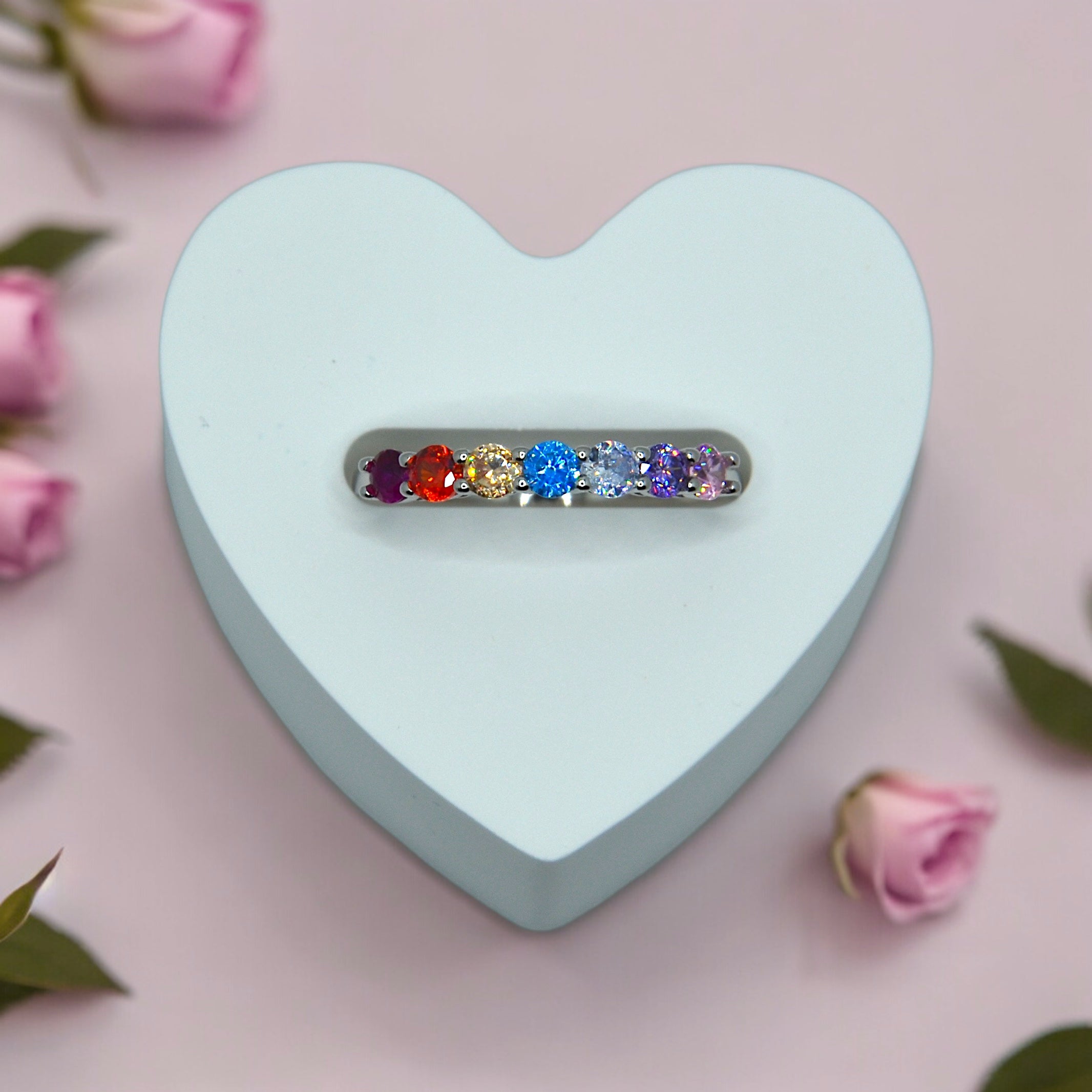 ANELLO SEMIVERETTA RAINBOW