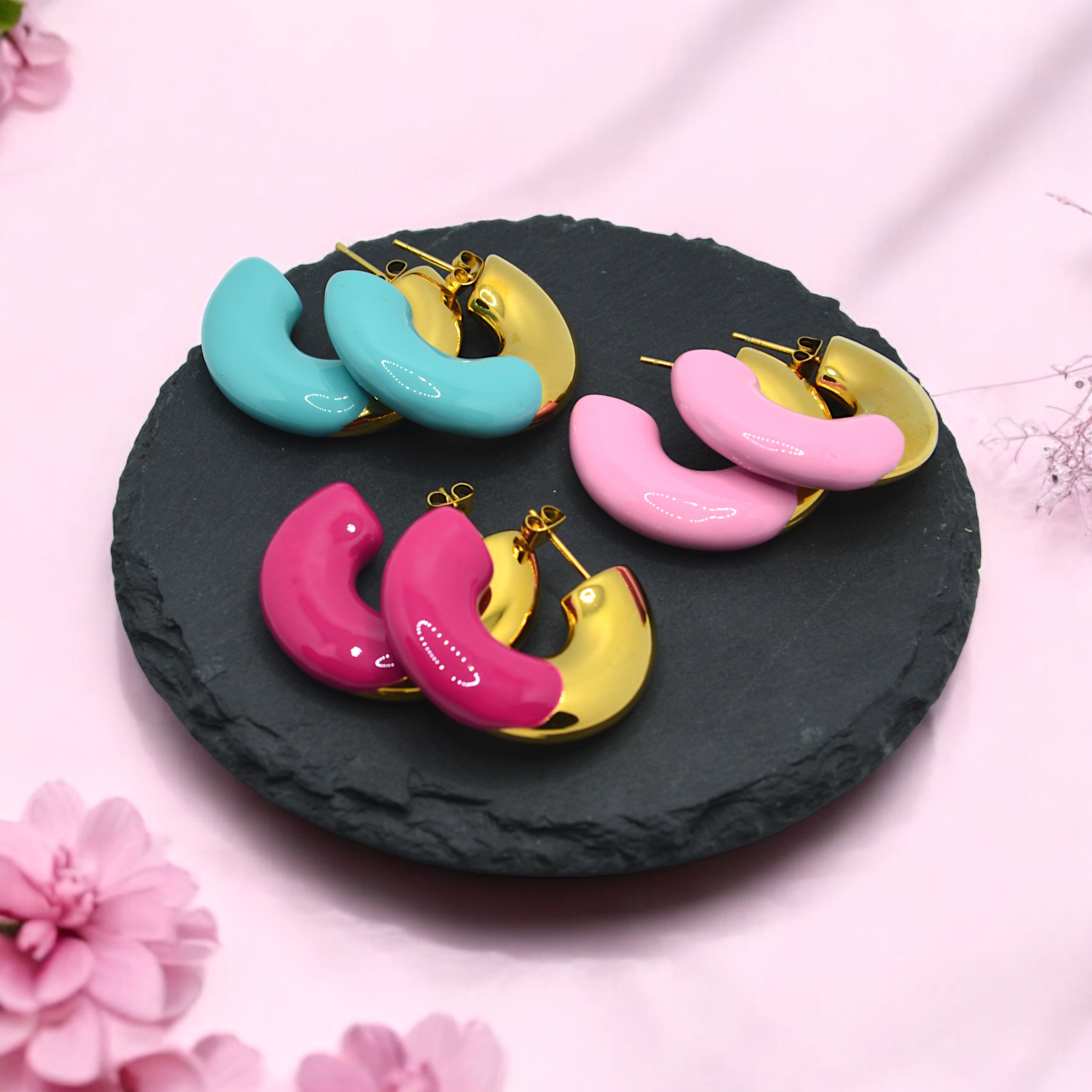 ORECCHINI CERCHIO BIG SMALTATI