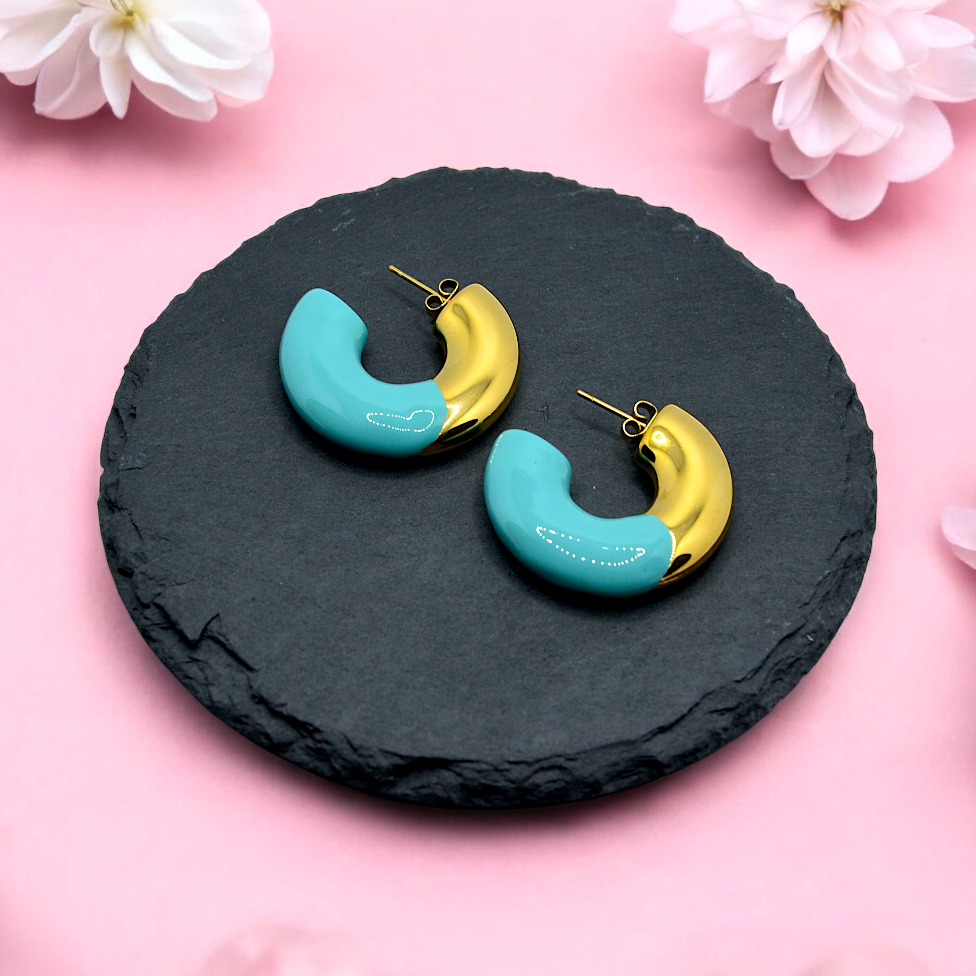 ORECCHINI CERCHIO BIG SMALTATI