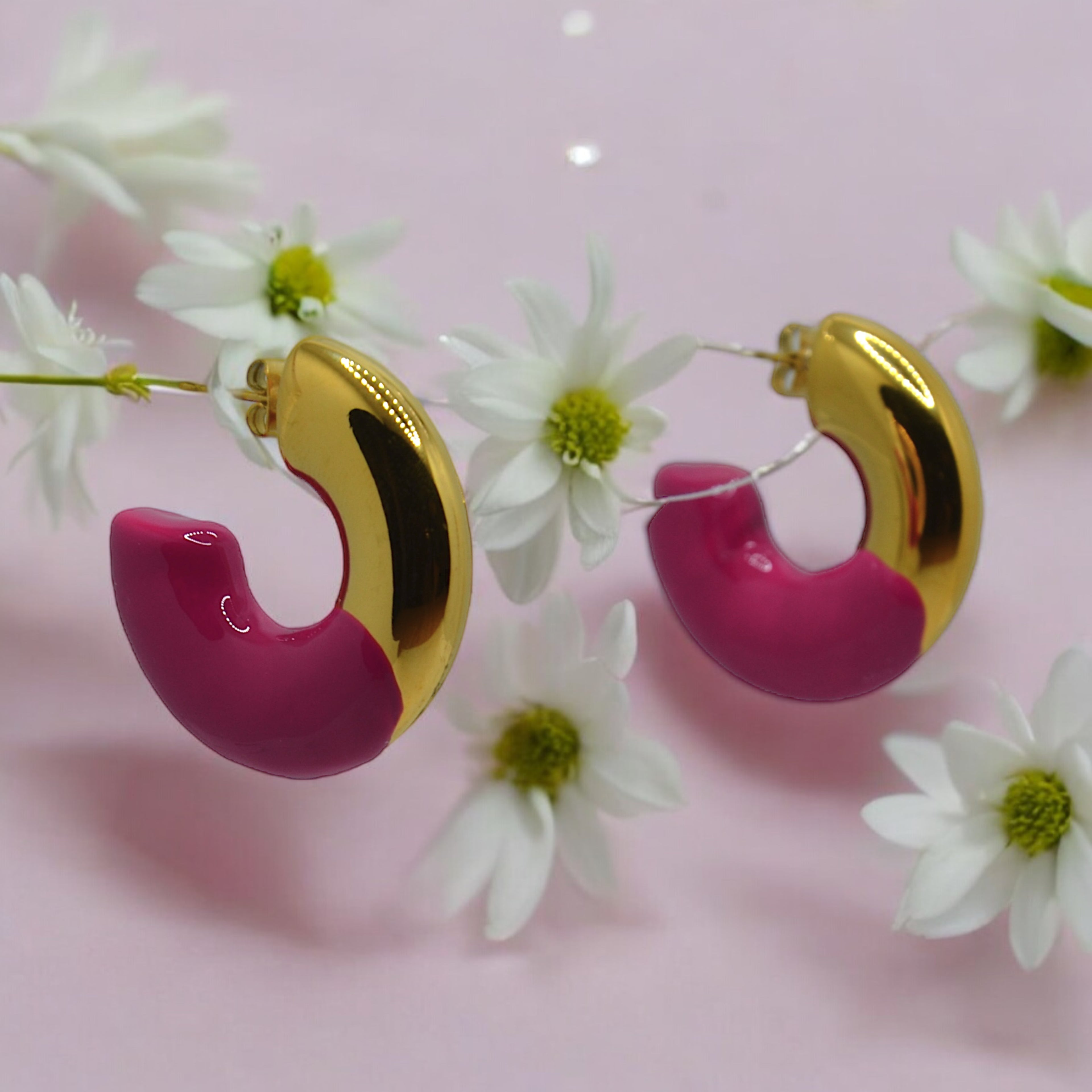 ORECCHINI CERCHIO BIG SMALTATI